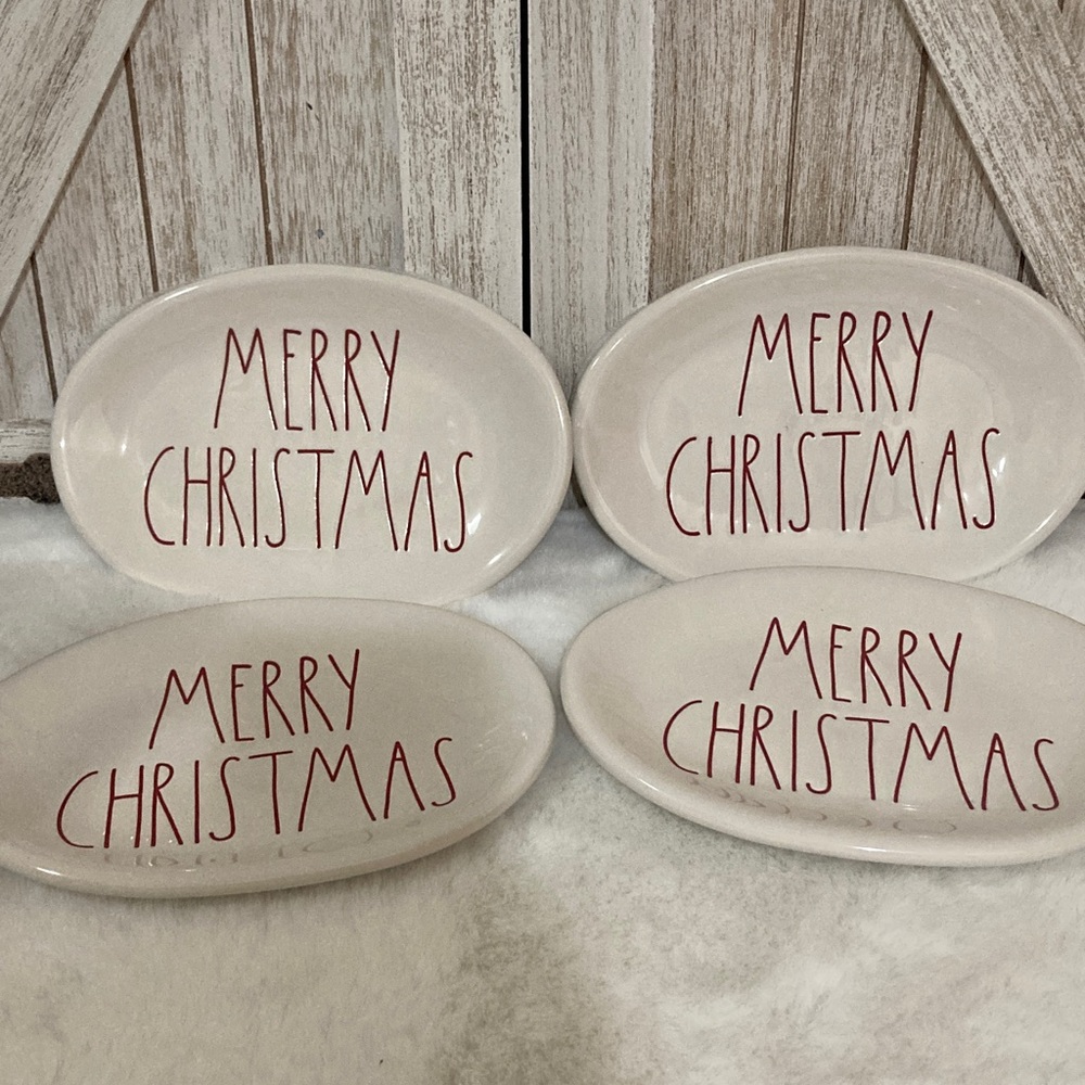 Rae Dunn Merry Christmas Oval Plates